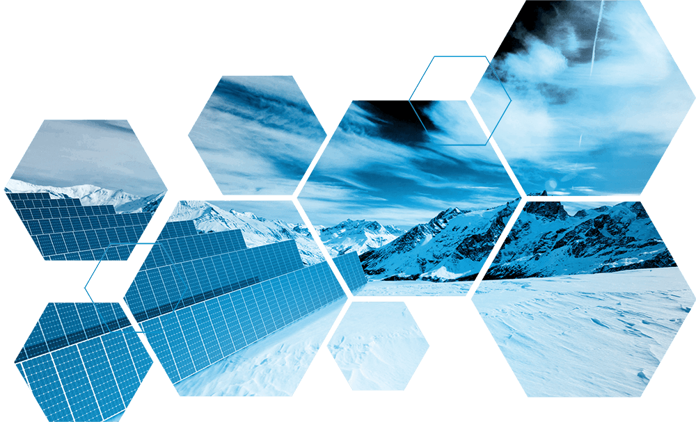 Polar landscape with solar panels